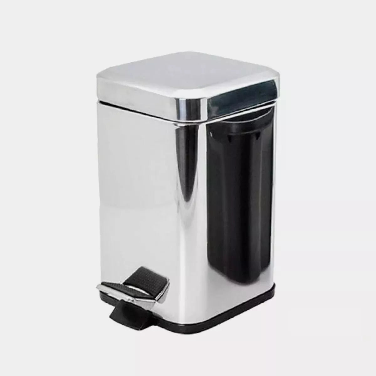 Tacho a pedal cuadrado de acero inoxidable 6 lts