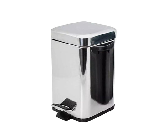 Tacho a pedal cuadrado de acero inoxidable 6 lts
