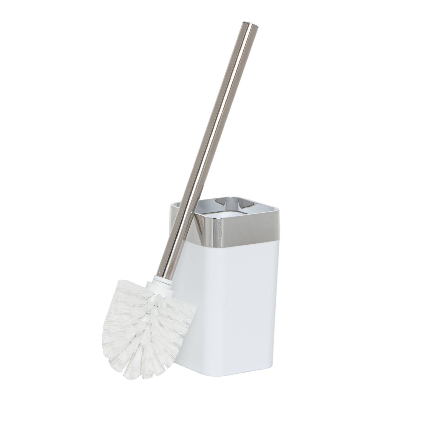Escobilla para inodoros blanca mate y aluminio