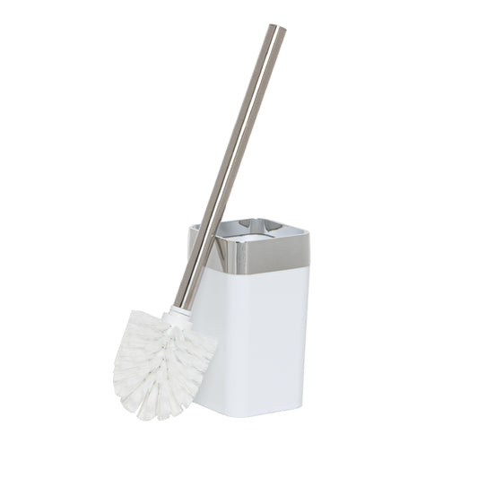 Escobilla para inodoros blanca mate y aluminio