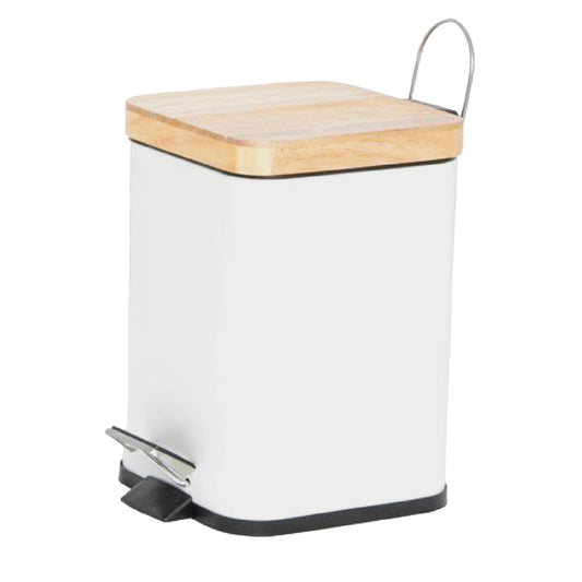 Cesto cuadrado con tapa de madera 3 litros