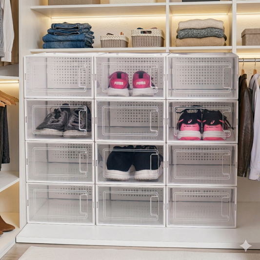 Caja Organizadora Para Zapatos por 12 Unidades con Apertura Frontal Horizontal