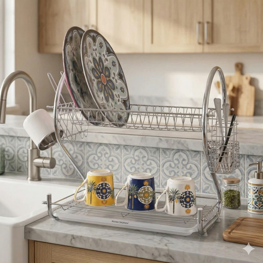 Seca Platos Doble Acero Inoxidable