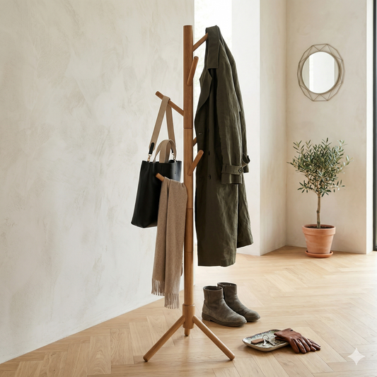 Perchero de Pie Madera Natural Moderno Nórdico Premium