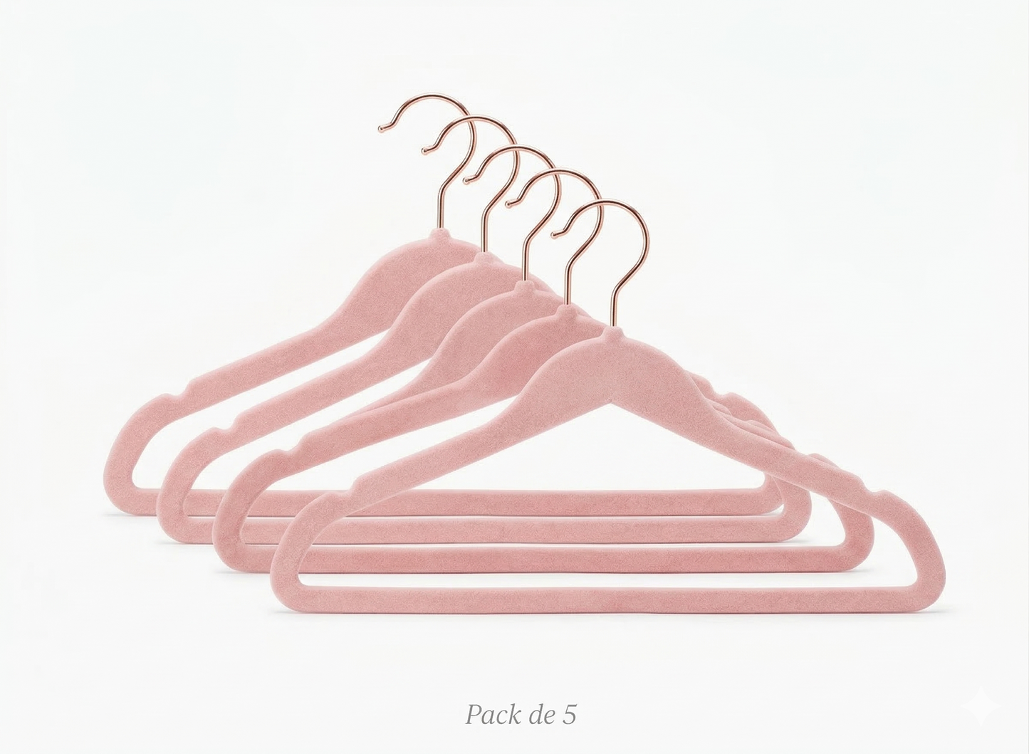Perchas Terciopelo Rosa para Bebe X10 Unidades