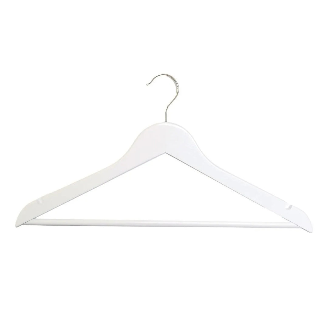 Perchas de Madera Blanca x 100 Unidades