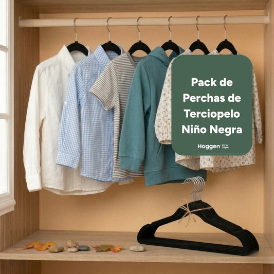 Perchas de Terciopelo Negra para Niños x 100 Unidades