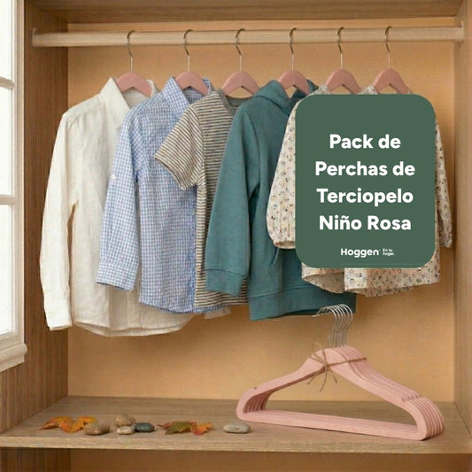 Perchas de Terciopelo Rosa para Niños X 10 Unidades